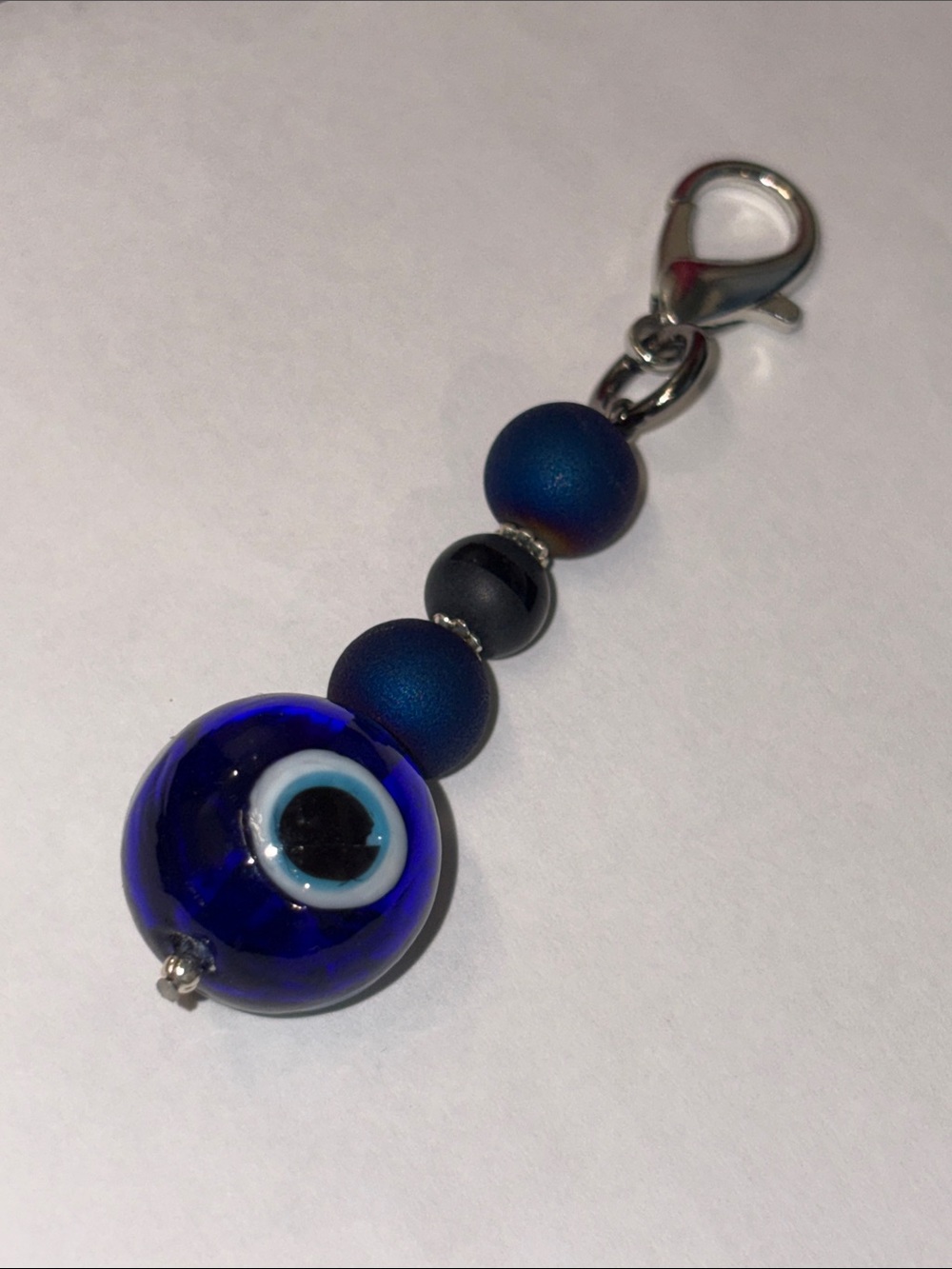 Hand Crafted Agate Druzy Glass Evil Eye Purse Charm Keychain